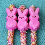 peeps with pretzels