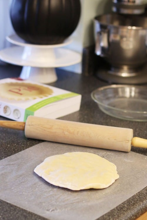 rolling out pie crust