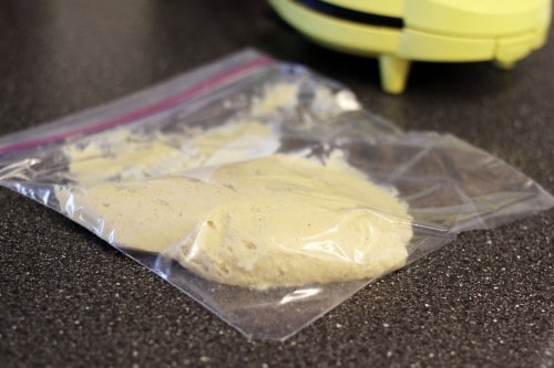 donut batter in bag