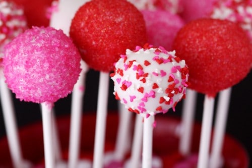 pink and red cake pops