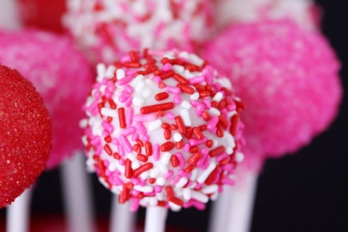 red and pink cake pops