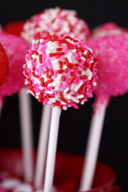 sprinkle cake pops for valentines day