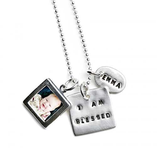 Sentimental Silver I AM BLESSED Photo Charm Necklace High Res