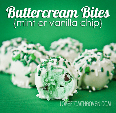 Buttercream Bites in Mint or Vanilla Chip at Love From The Oven