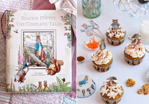 Peter-Rabbit-Book-and-Cupcakes