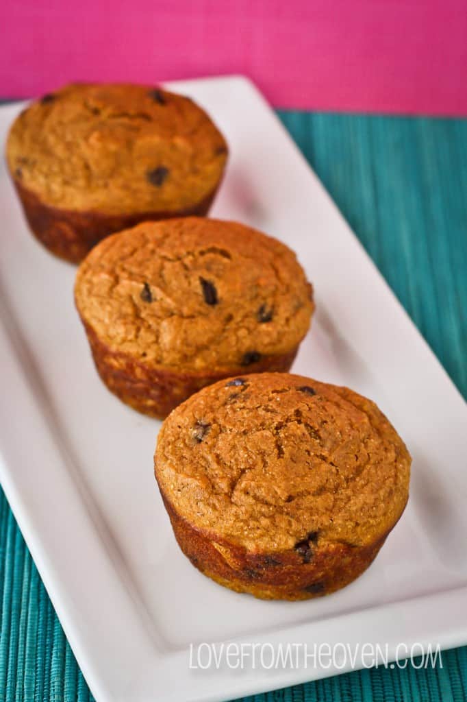 Chocolate Chip Pumpkin Muffins by Love From The Oven