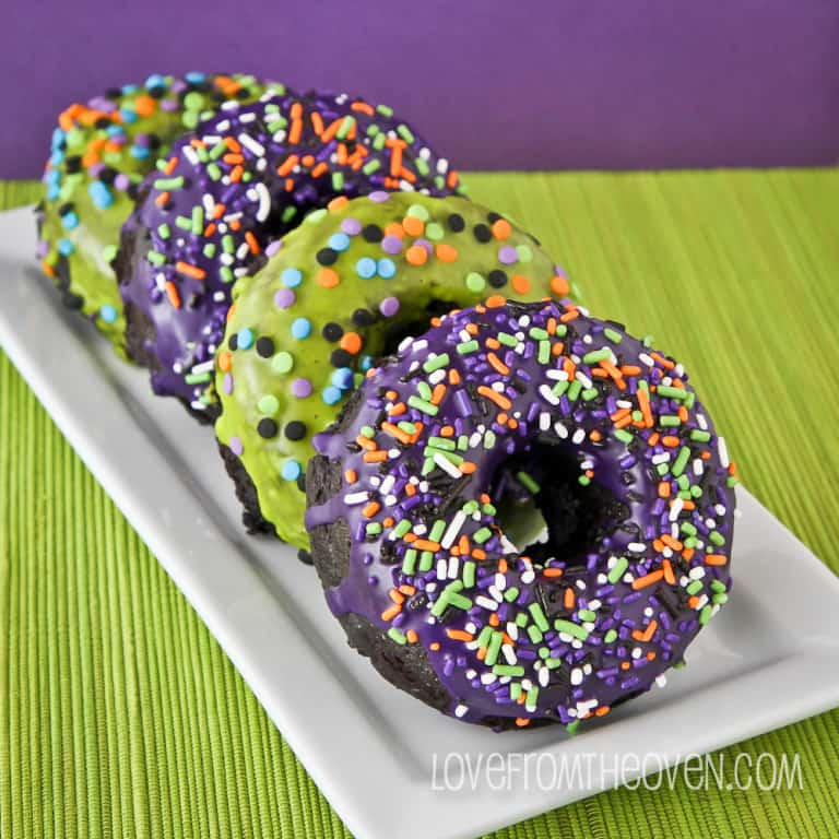 Halloween Chocolate Sour Cream Donuts 