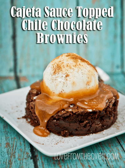Cajeta Sauce Topped Chile Brownies from McCormick Spice