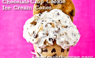 Chocolate Chip Cookie Ice Cream Cones by Love From The Oven