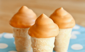 Mini Butterscotch Cone Dip Cupcake Cones by Love From The Oven Mini Butterscotch Cone Dip Cupcake Cones by Love From The Oven
