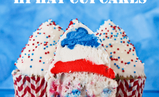 Red White And Blue Hi Hat Cupcakes by Love From The Oven Red White And Blue Hi Hat Cupcakes by Love From The Oven