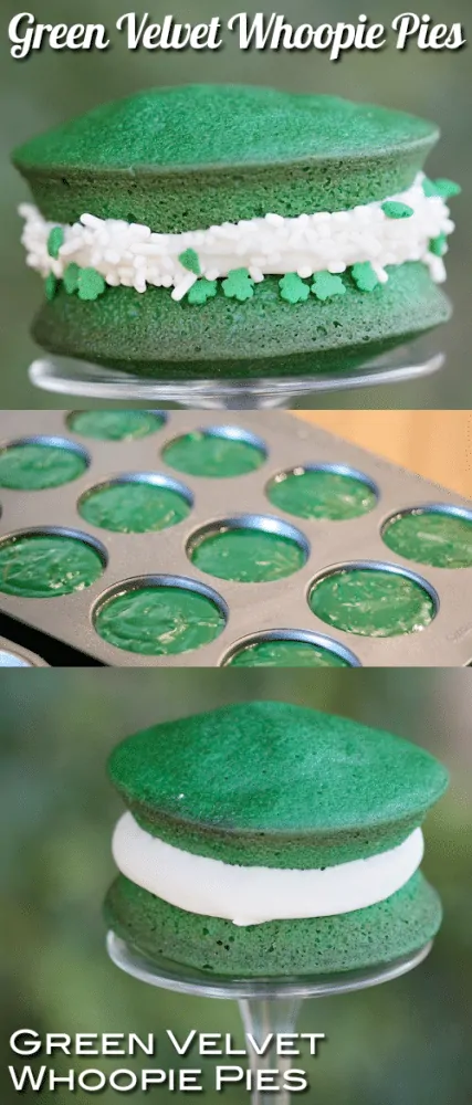 Green Velvet Whoopie Pies for St. Patrick's Day