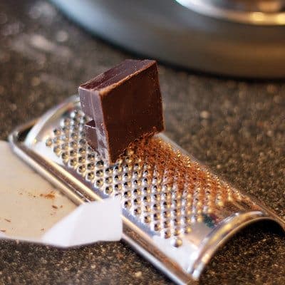 grated chocolate chocolate being grated