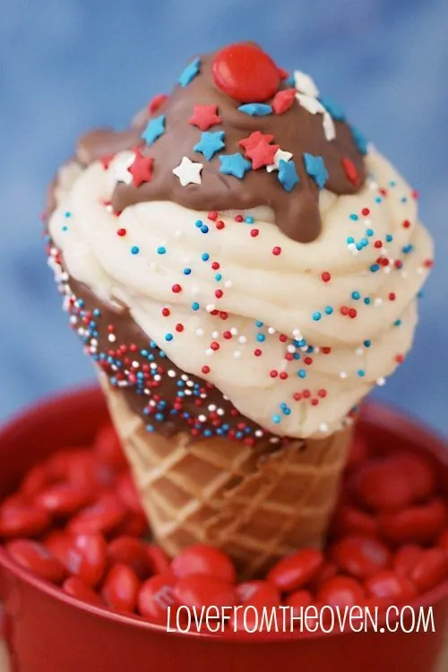 Red White And Blue Cupcake Cones
