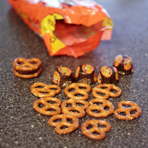 Double Chocolate Peanut Butter Pretzel Bites • Love From The Oven