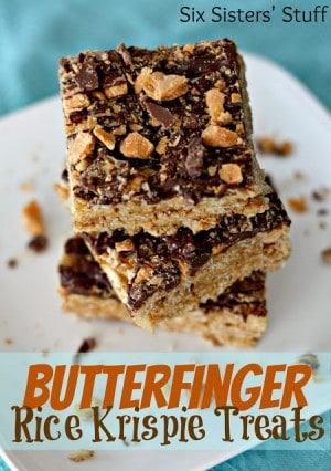 Butterfinger Rice Krispies Treats