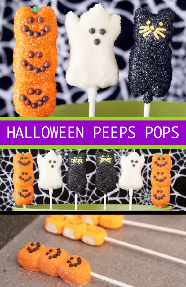 Halloween Peeps Pops. These would be so cute for a Halloween party!