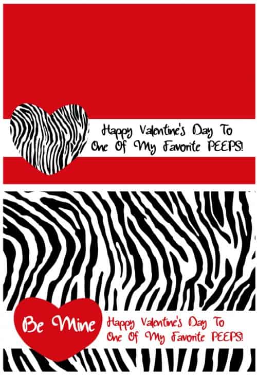 Printable Zebra Valentine @michellepaigeblogs.com