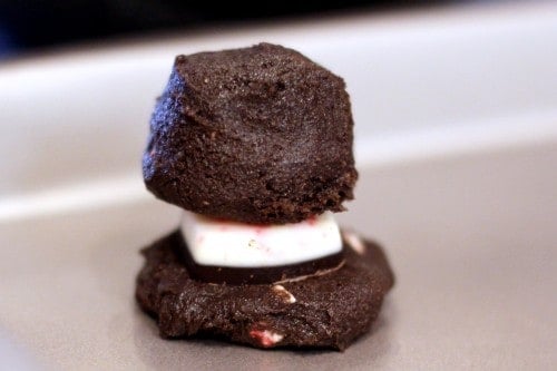 Peppermint Bark Stuffed Double Chocolate Candy Cane Cookies via Love From The Oven on @KatrinasKitchen