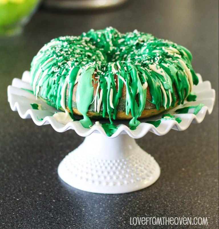 St. Patrick’s Day Green And White Bundt Cake
