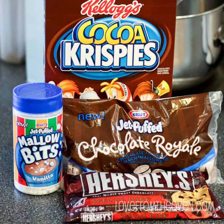 Triple Chocolate Rice Krispies Treats With Jet Puffed Mallow Bits