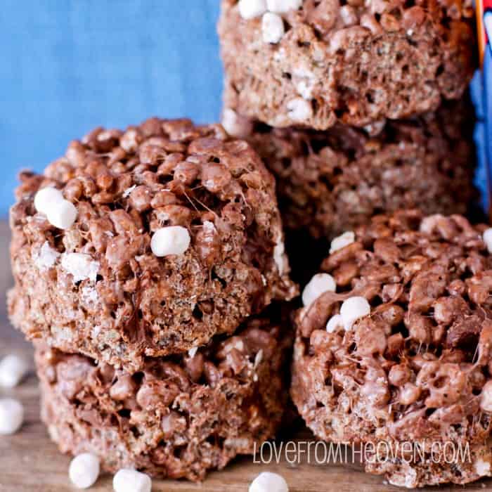 Triple Chocolate Rice Krispies Treats With Jet Puffed Mallow Bits