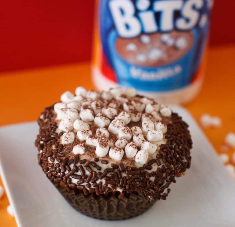 Hot Cocoa Cupcakes With Marshmallow Buttercream Frosting And Kraft Mallow Bits