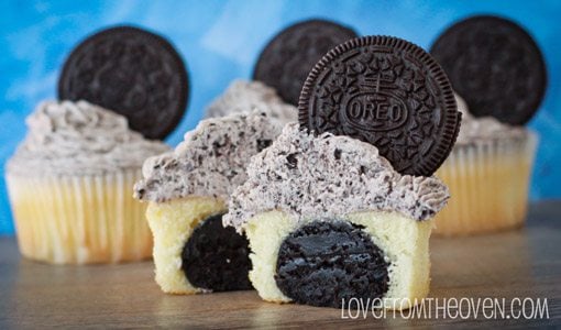Oreo Truffle Stuffed Cupcakes With Cookies & Cream Frosting - Love From ...