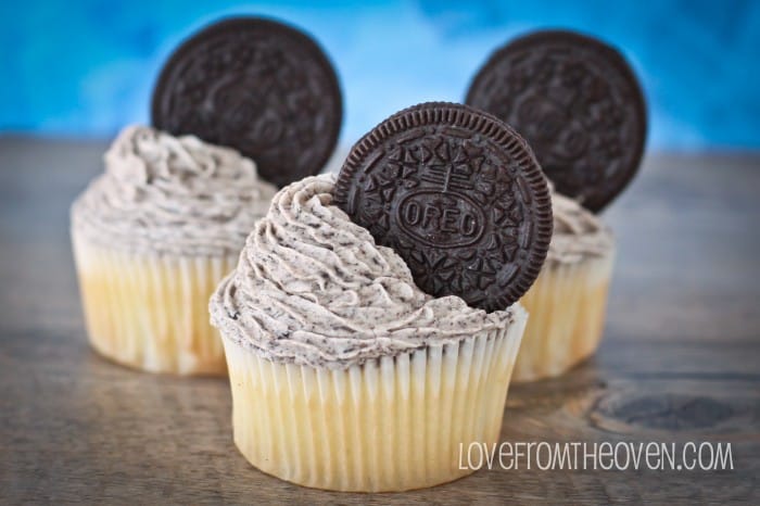 Oreo Truffle Stuffed Cupcakes With Cookies & Cream Frosting • Love From ...