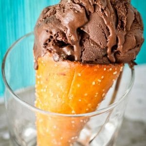 Chocolate Ice Cream Recipe On Pretzel Cone