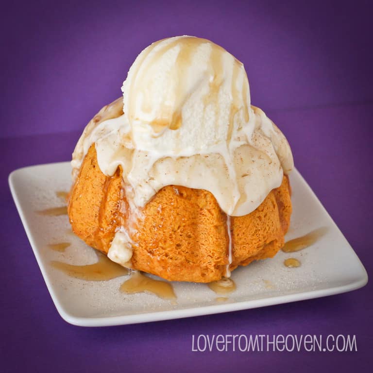 Easy Cinnamon Pumpkin Cake With Cinnabon Creations • Love From The Oven