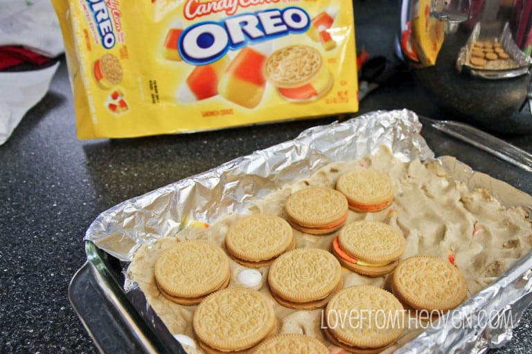 White Chocolate Candy Corn Cookie Bars • Love From The Oven