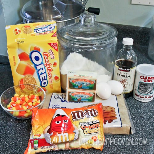 White Chocolate Candy Corn Cookie Bars • Love From The Oven