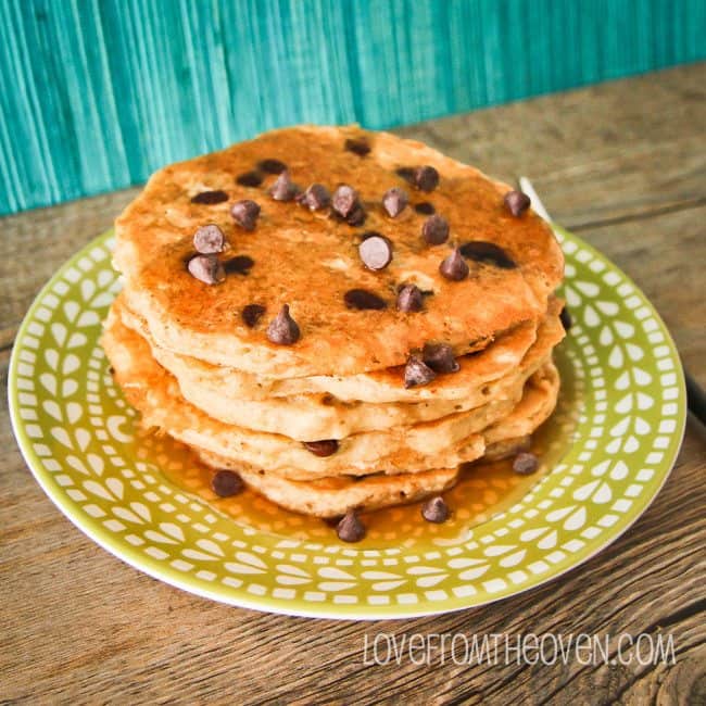 Chocolate Chip Oatmeal Cookie Pancakes • Love From The Oven