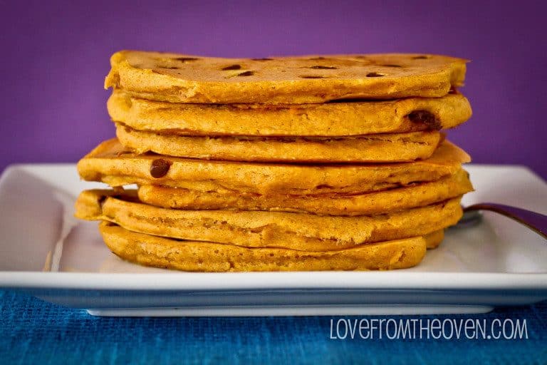 Pumpkin Chocolate Chip Whole Wheat Pancakes