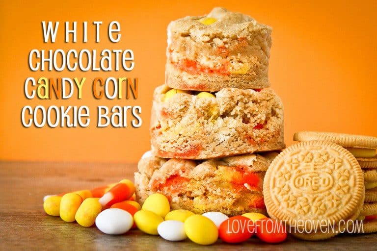 White Chocolate Candy Corn Cookie Bars