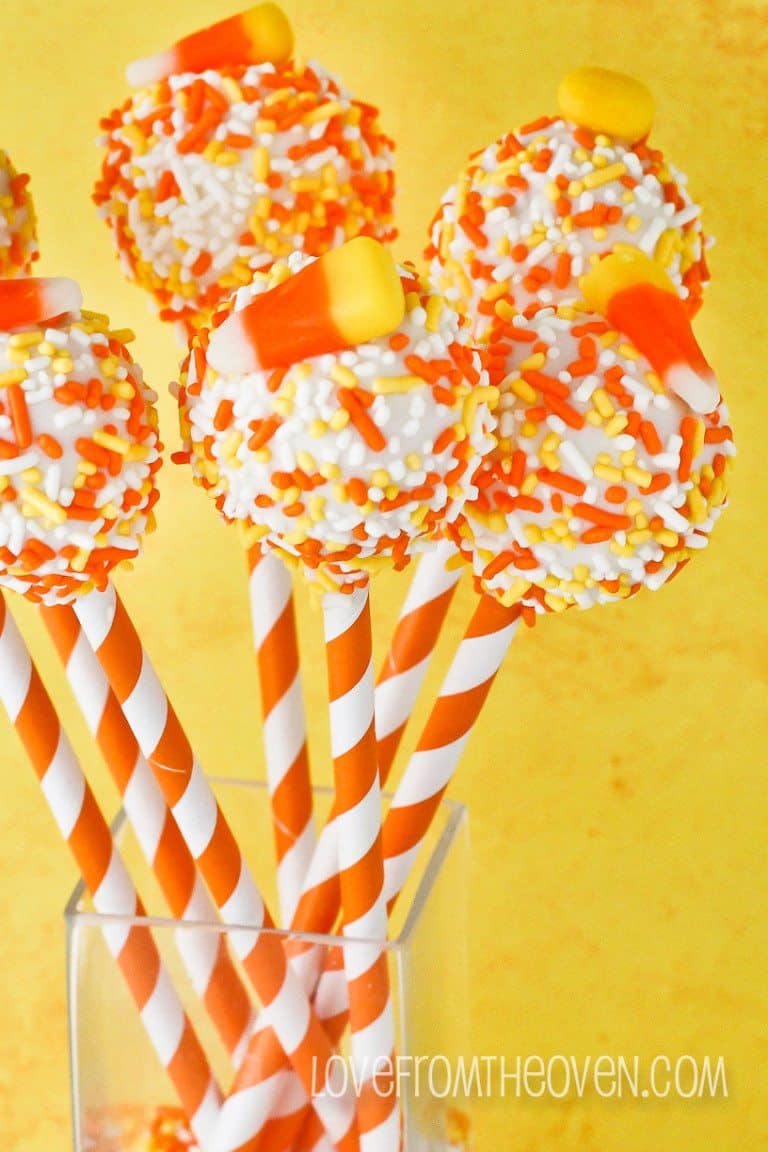 Halloween Candy Corn Cake Pops