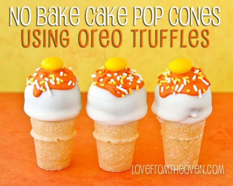 No Bake Oreo Cake Pop Cones For Halloween
