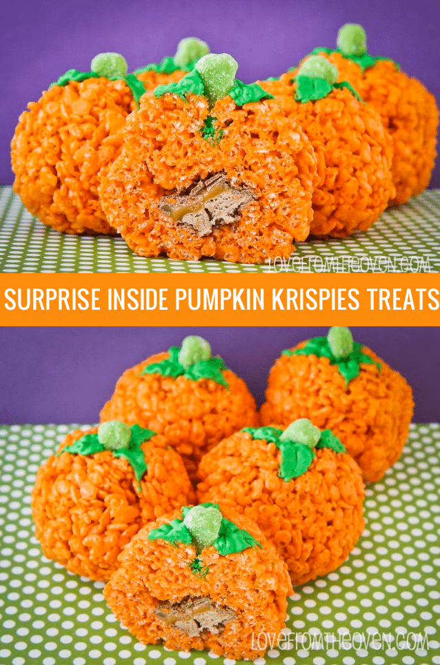 Surprise Inside Rice Krispies Treats Pumpkins