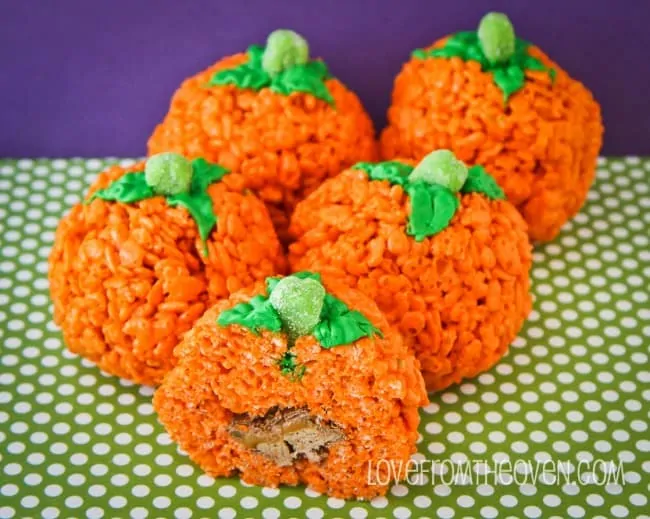 Pumpkin Pie Rice Krispie Treats • Love From The Oven