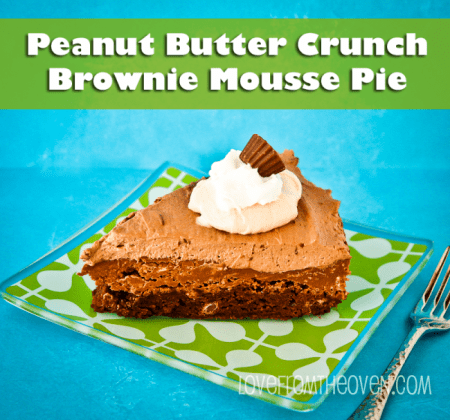 Peanut Butter Crunch Brownie Mousse Pie