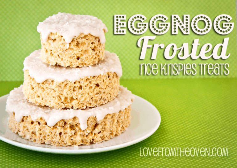 Egg Nog Frosted Rice Krispies Treats