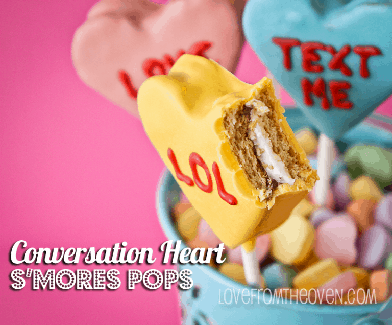 Conversation Heart S’mores Pops