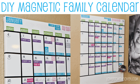 Our Magnetic White Board Family Calendar With Free Calendar Printables ...