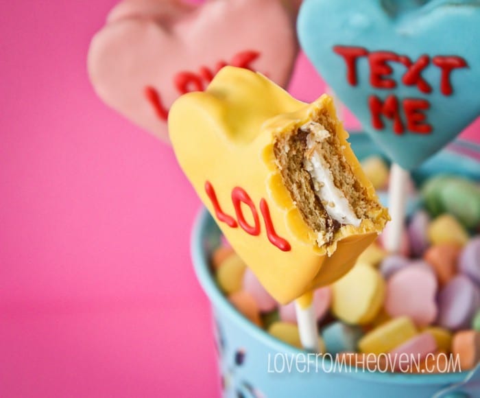 Conversation Heart Smores Pops