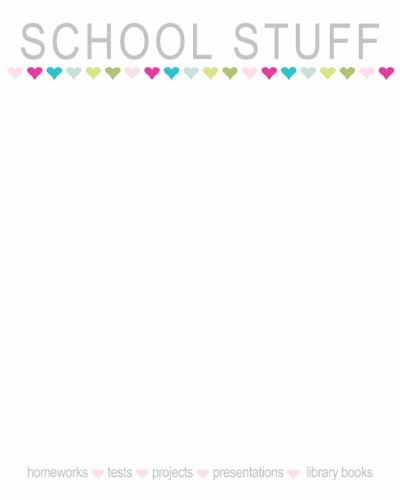 School Stuff Free Printable 8x10 Pastel Colors by Love From The Oven