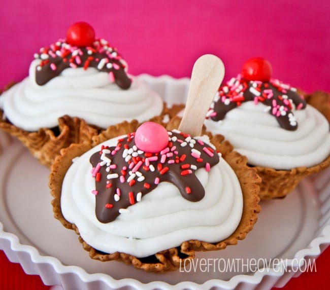 Cupcakes Baked Into Waffle Bowls by Love From The Oven