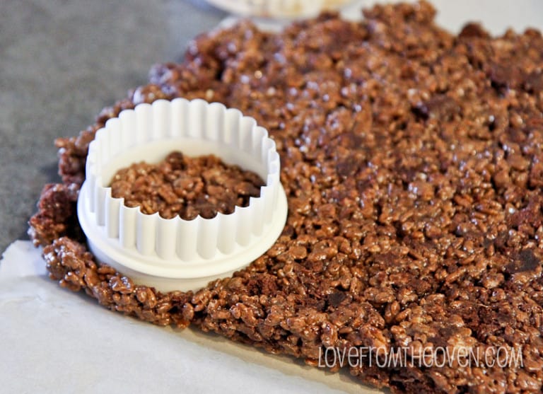 Triple Chocolate Brownie Rice Krispies Treats • Love From The Oven