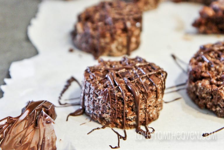 Triple Chocolate Brownie Rice Krispies Treats • Love From The Oven
