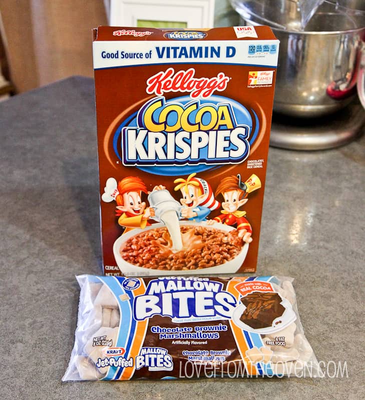Triple Chocolate Brownie Rice Krispies Treats • Love From The Oven